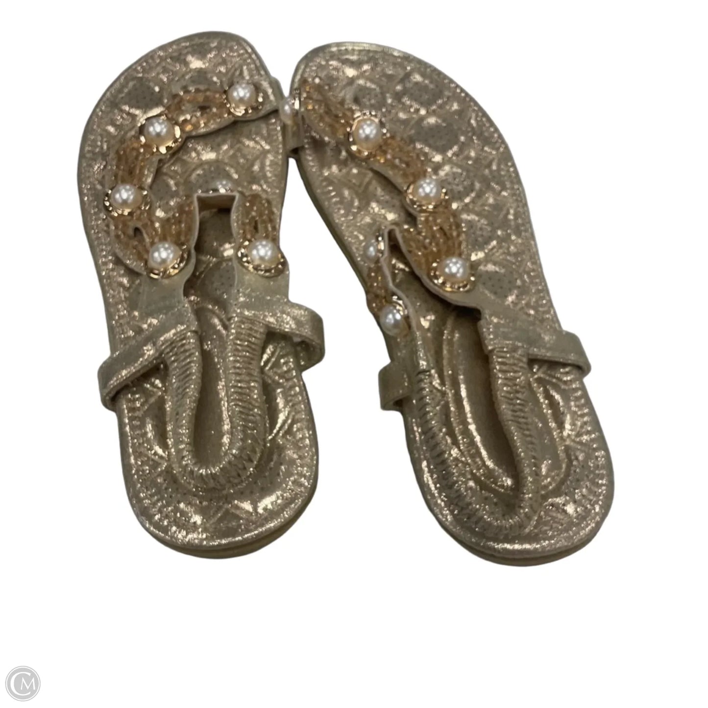 Sandals Flip Flops By Cme In Gold, Size: 11