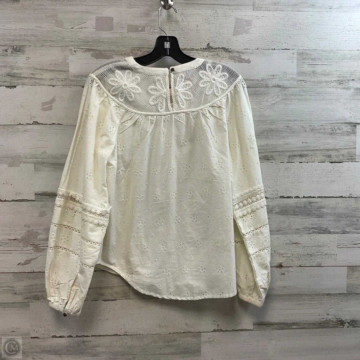 Top Long Sleeve By Anthropologie In Cream, Size: Xs