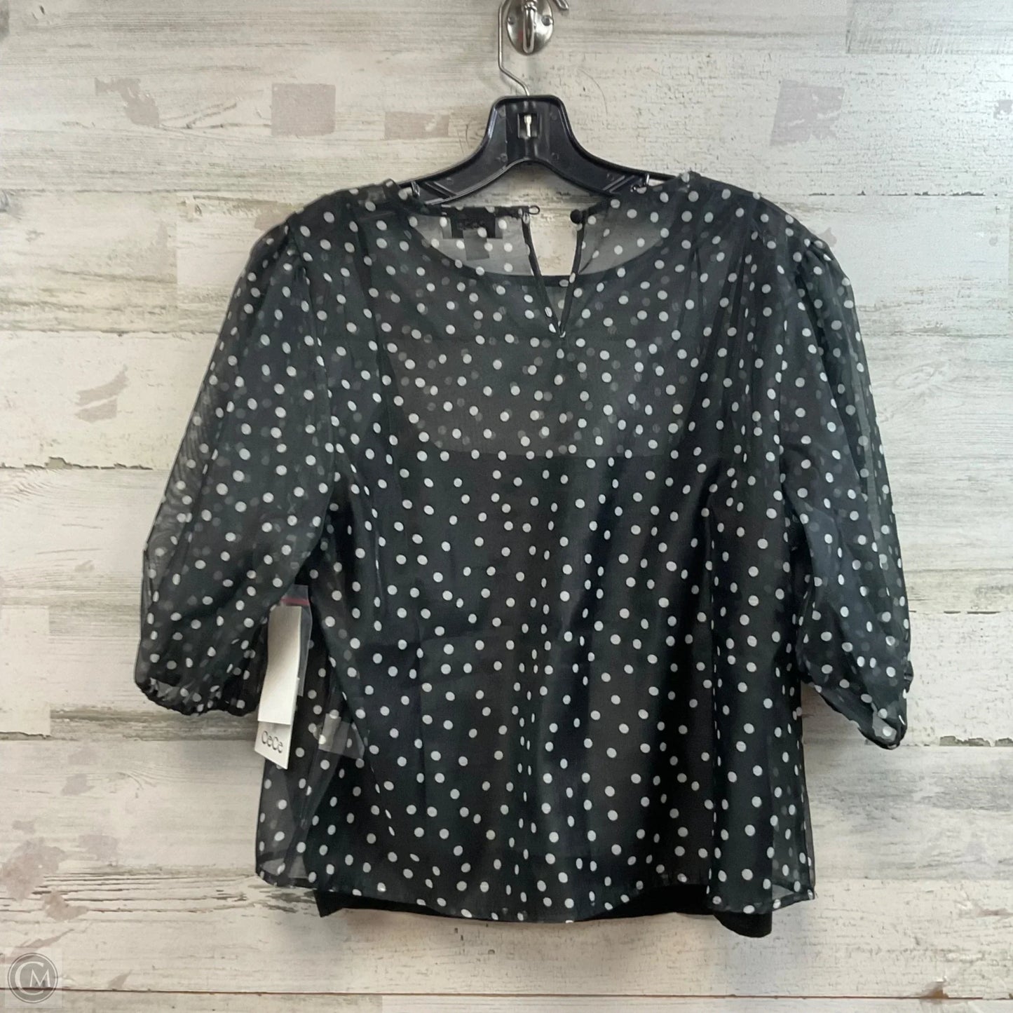Top 2pc Short Sleeve By Cece In Black, Size: M