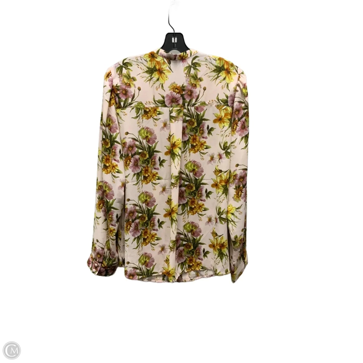 Blouse Long Sleeve By Express In Pink, Size: Xl