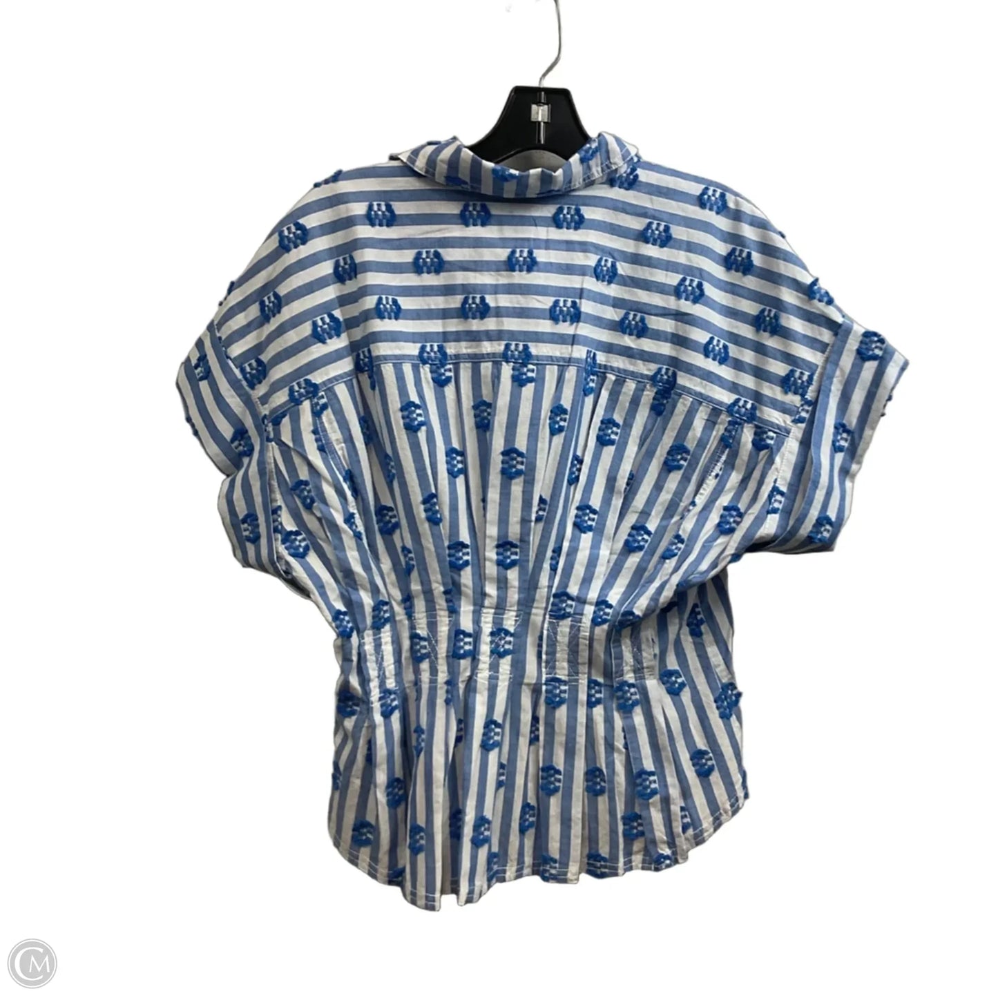 Top Short Sleeve By Pilcro In Blue & White, Size: S
