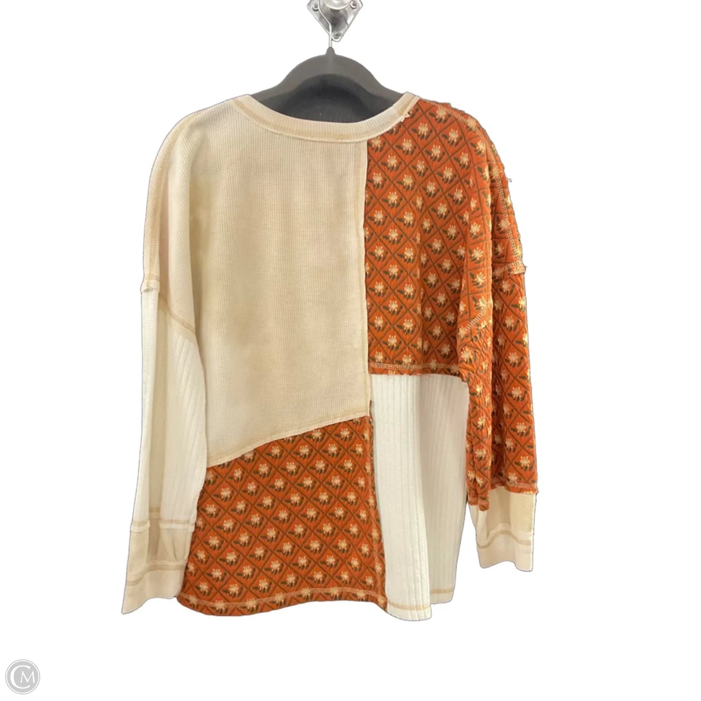 Top Long Sleeve By Pol In Orange & Tan, Size: M