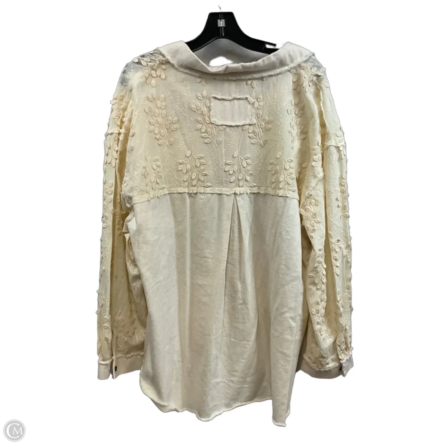 Top Long Sleeve By Pol In Cream, Size: M