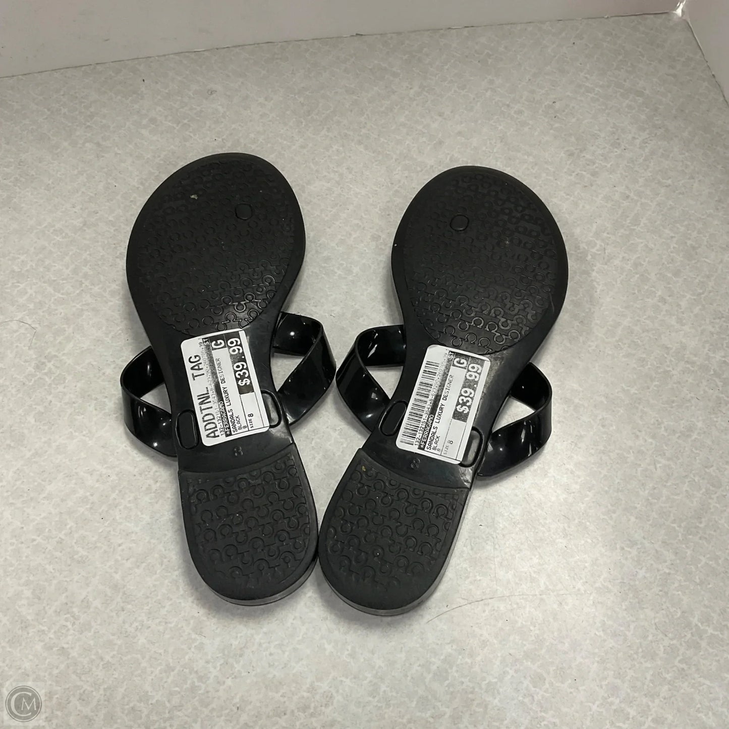 Sandals Luxury Designer By Ferragamo In Black, Size: 8