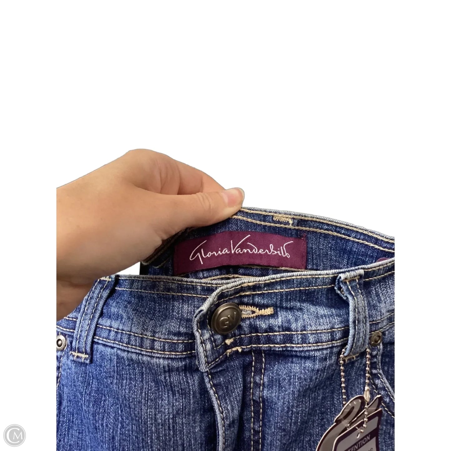 Jeans Straight By Gloria Vanderbilt In Blue Denim, Size: 12