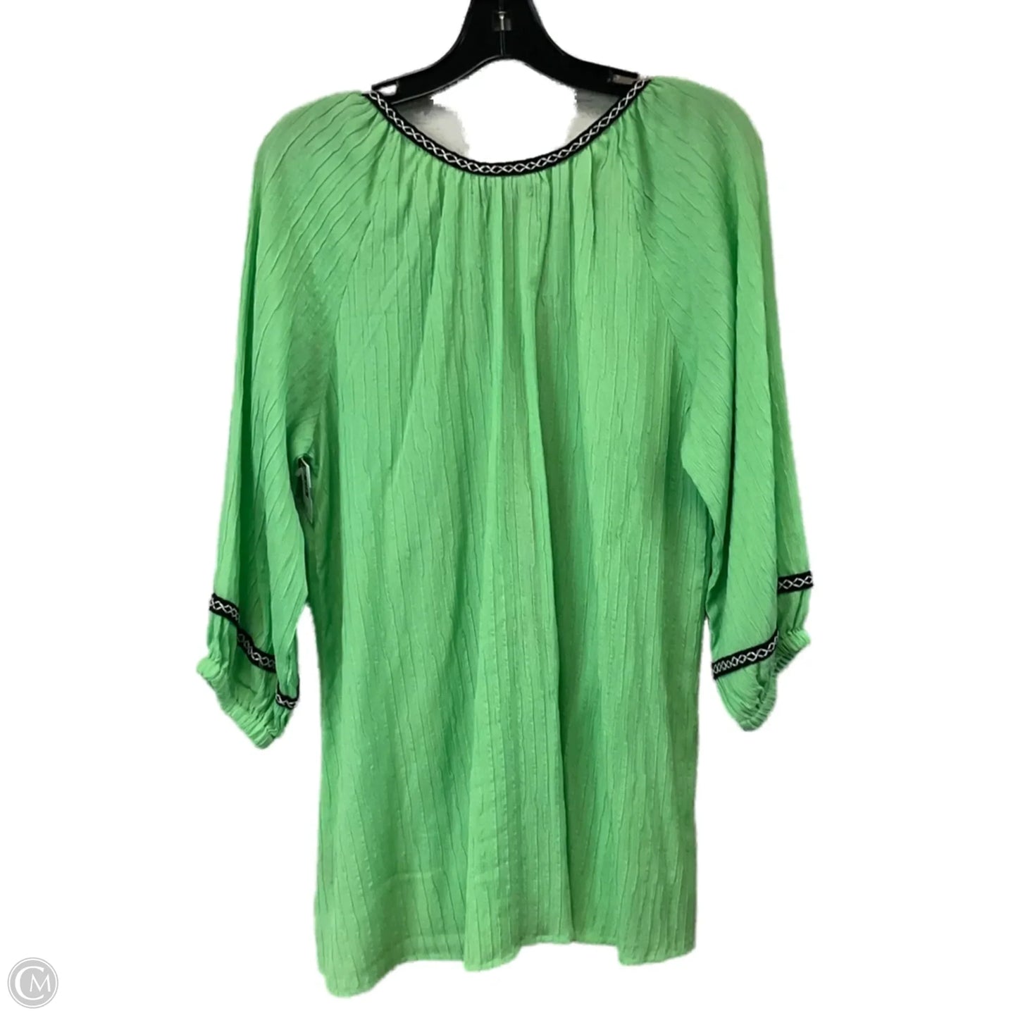 Blouse 3/4 Sleeve By Calessa In Green, Size: L