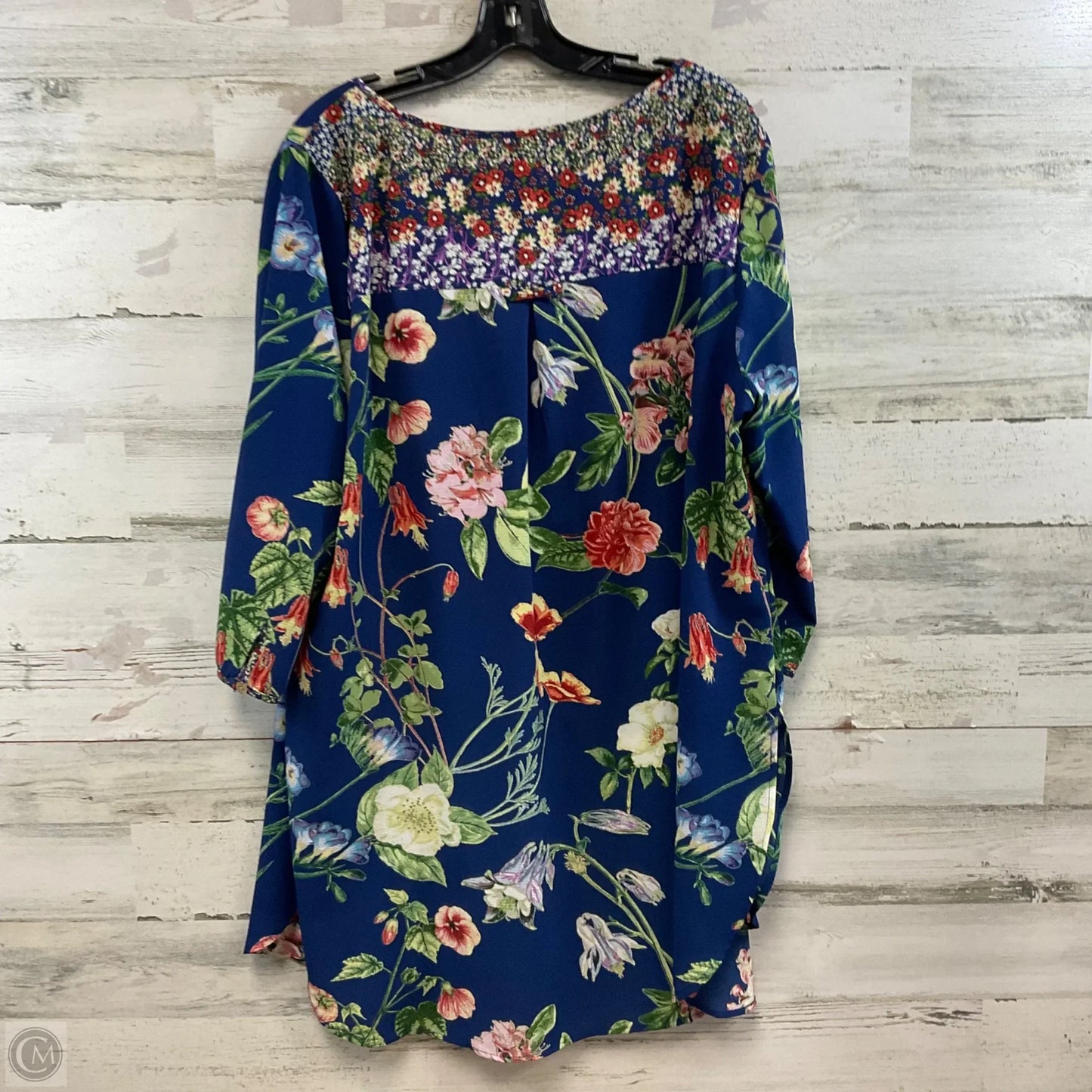 Top Long Sleeve By Figuero & Flower In Blue, Size: 2x