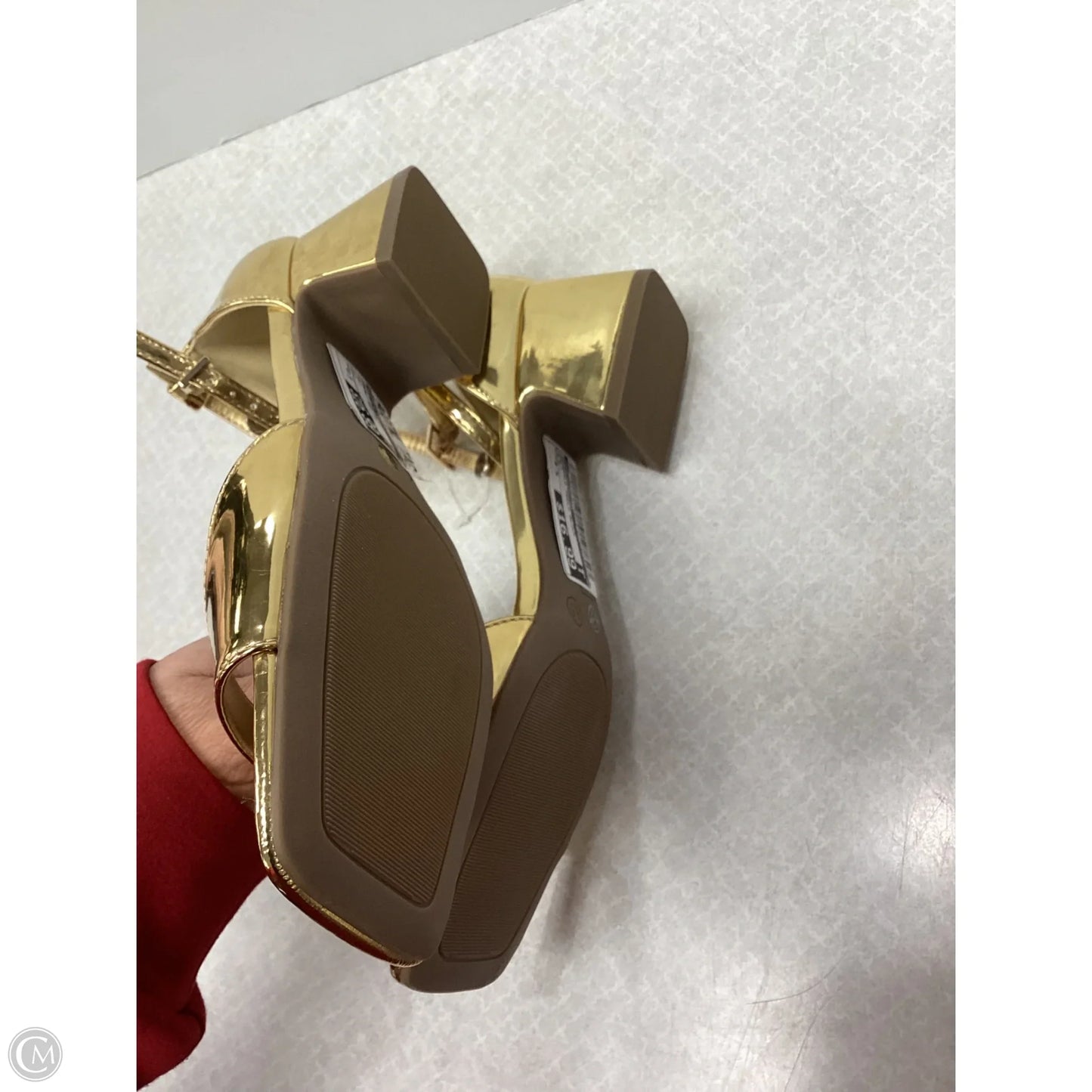 Sandals Heels Block By Worthington In Gold, Size: 8.5