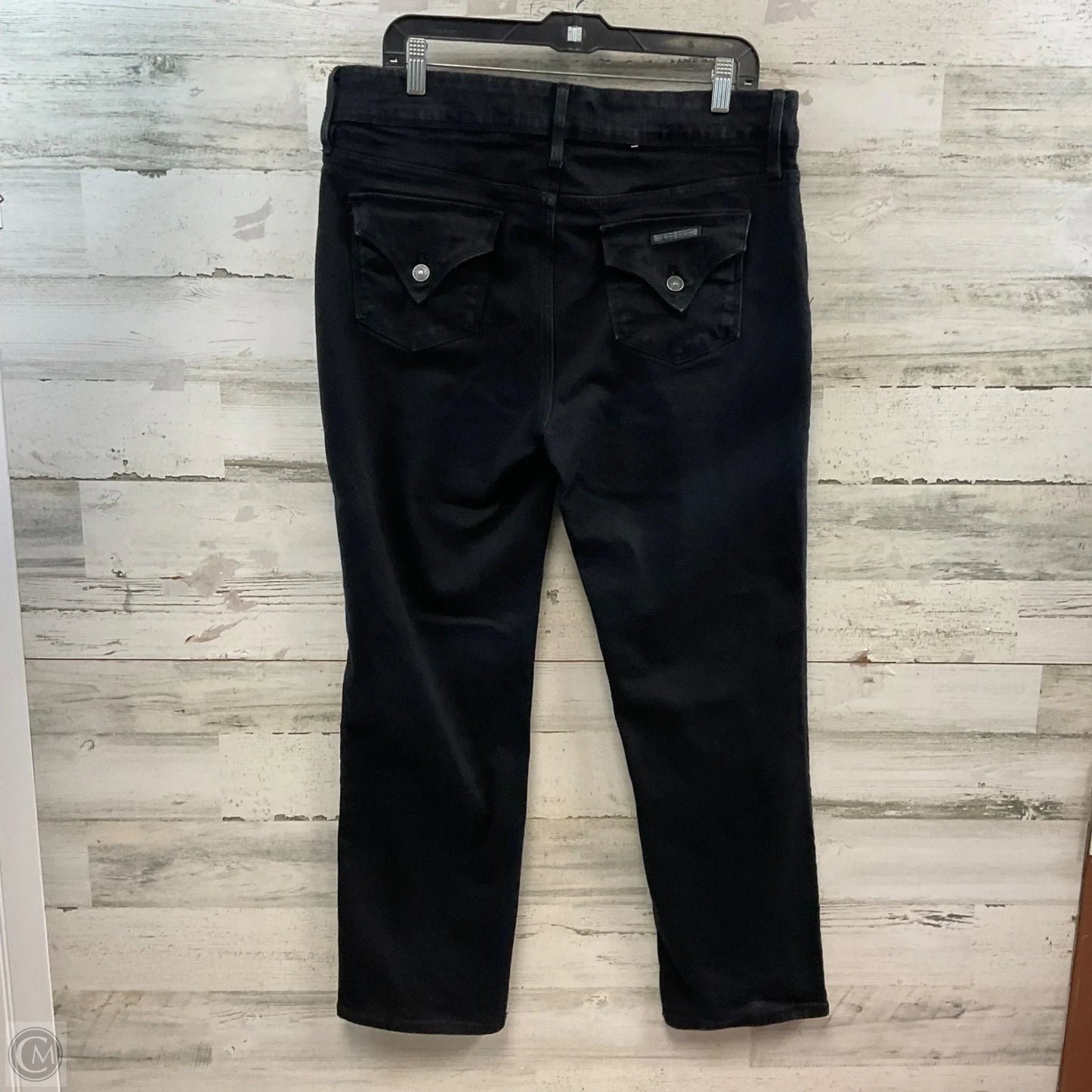 Jeans Straight By Hudson In Black Denim, Size: 14