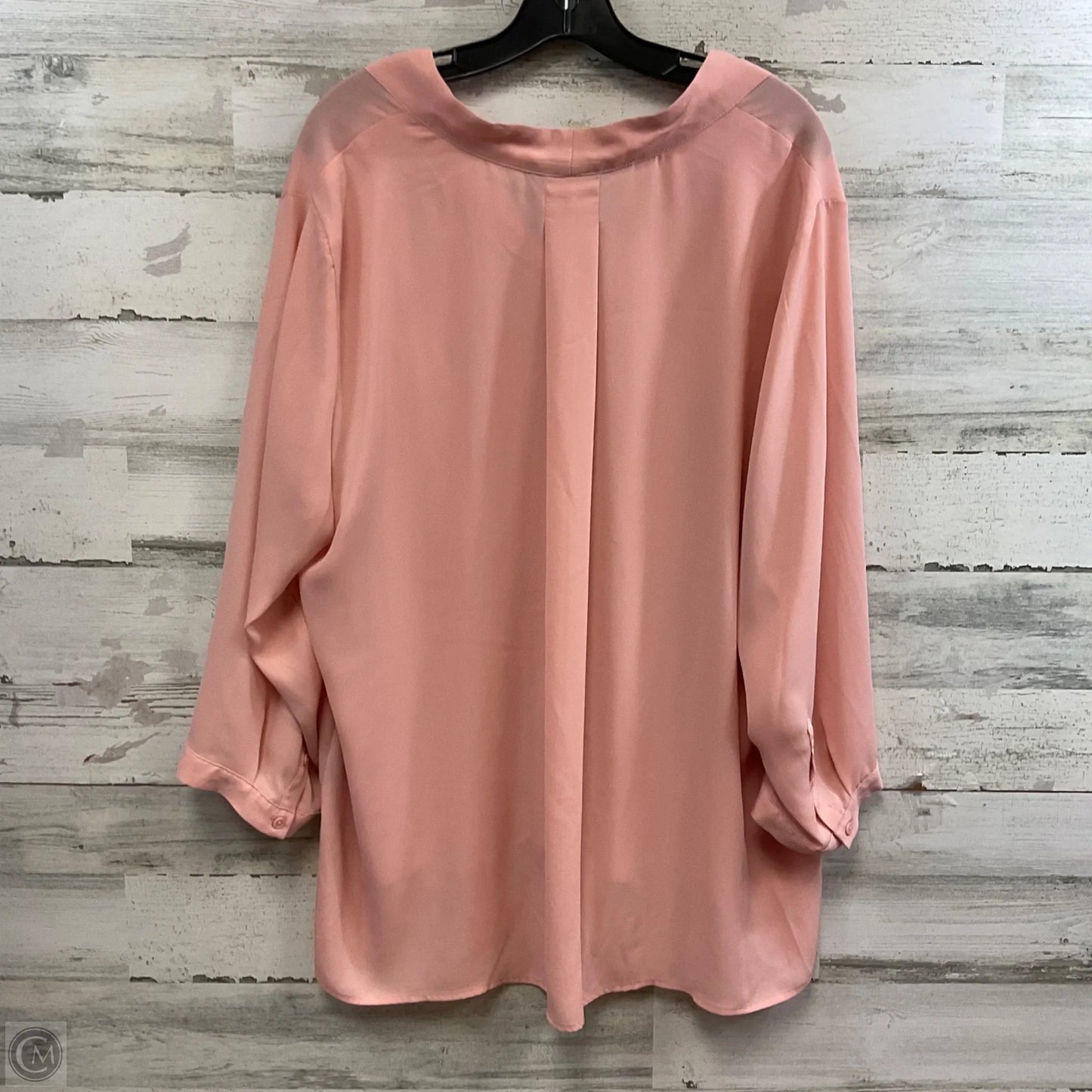Blouse 3/4 Sleeve By Investments In Peach, Size: 2x
