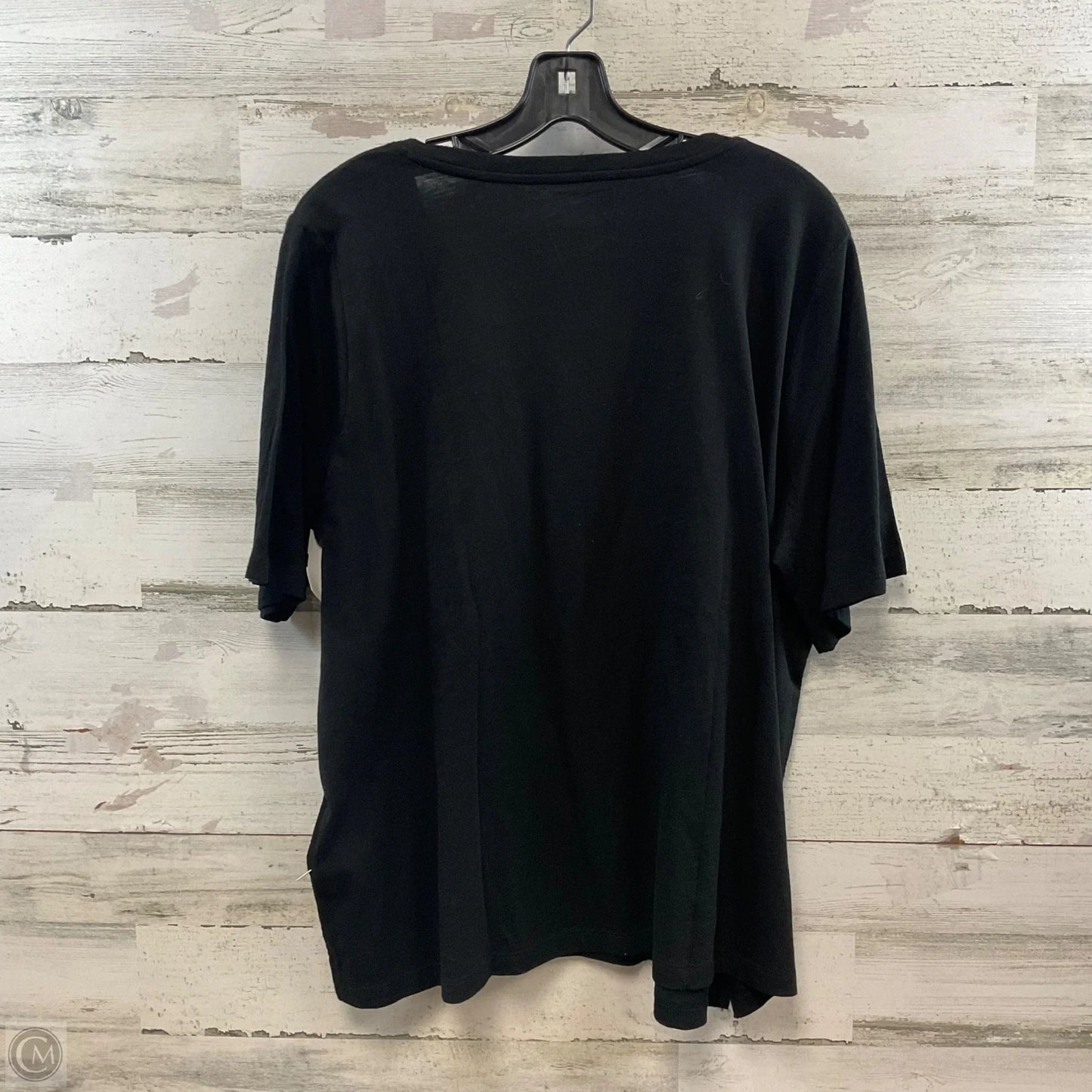 Top Short Sleeve By Eileen Fisher In Black, Size: 1x