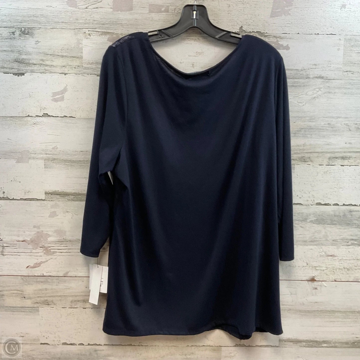 Top Long Sleeve Basic By Liz Claiborne In Blue, Size: 1x