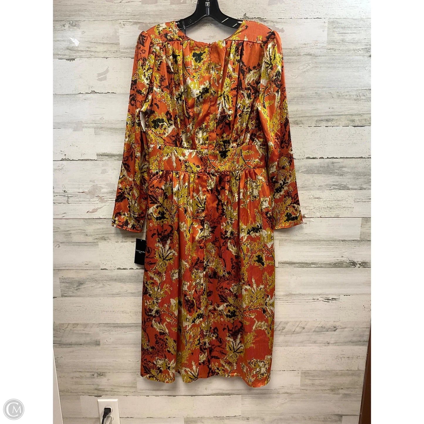 Dress Casual Midi By Tahari By Arthur Levine In Orange, Size: M