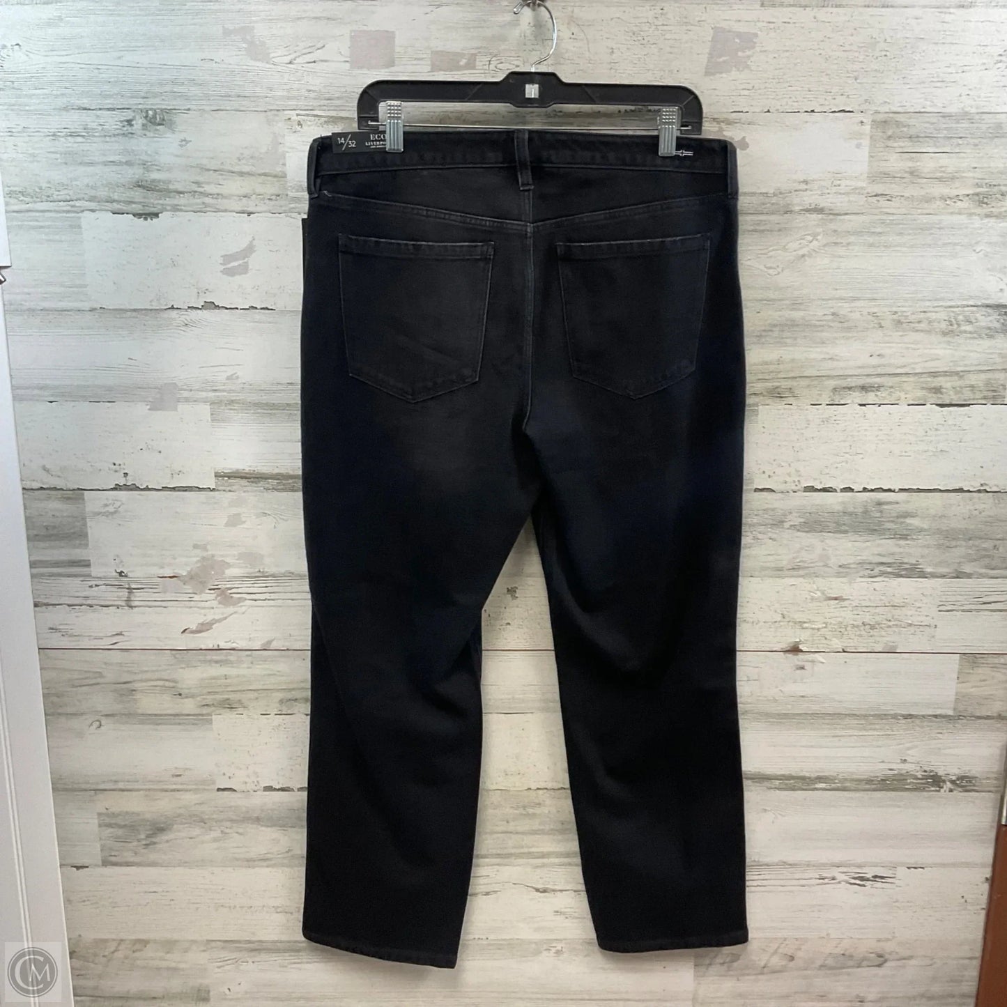 Jeans Straight By Liverpool In Black Denim, Size: 14
