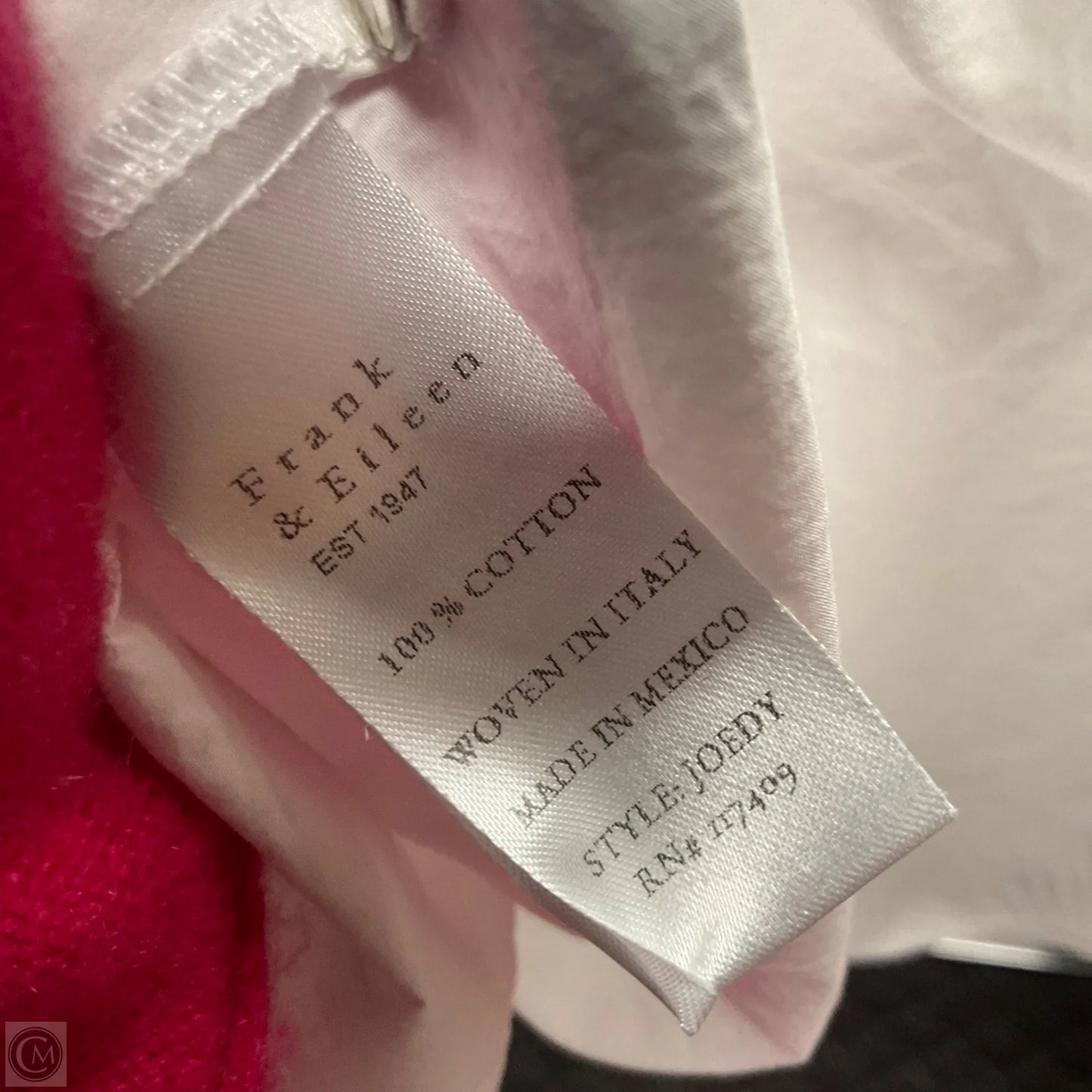 Blouse Long Sleeve By Frank And Eileen In White, Size: M