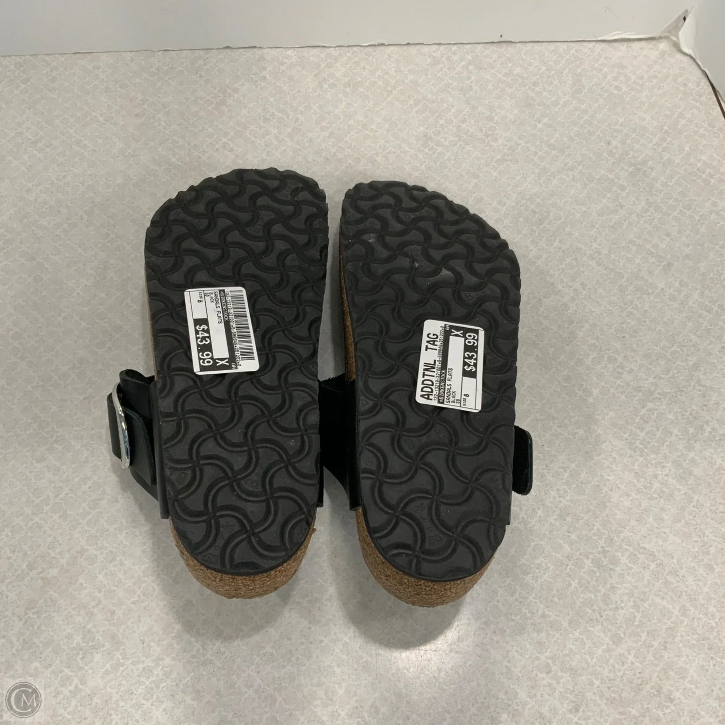 Sandals Flats By Birkenstock In Black, Size: 8