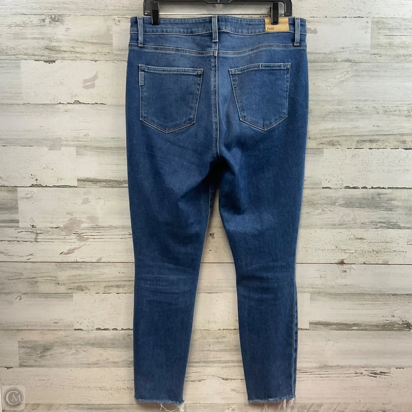 Jeans Straight By Paige In Blue Denim, Size: 12
