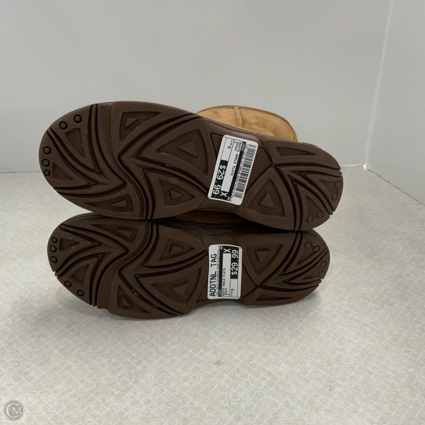 Boots Ankle Flats By Ugg In Brown, Size: 5