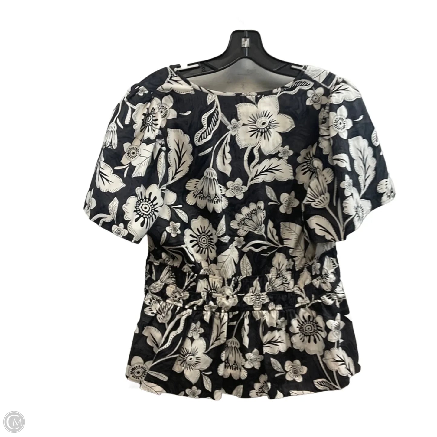 Top Short Sleeve By Anthropologie In Black, Size: L