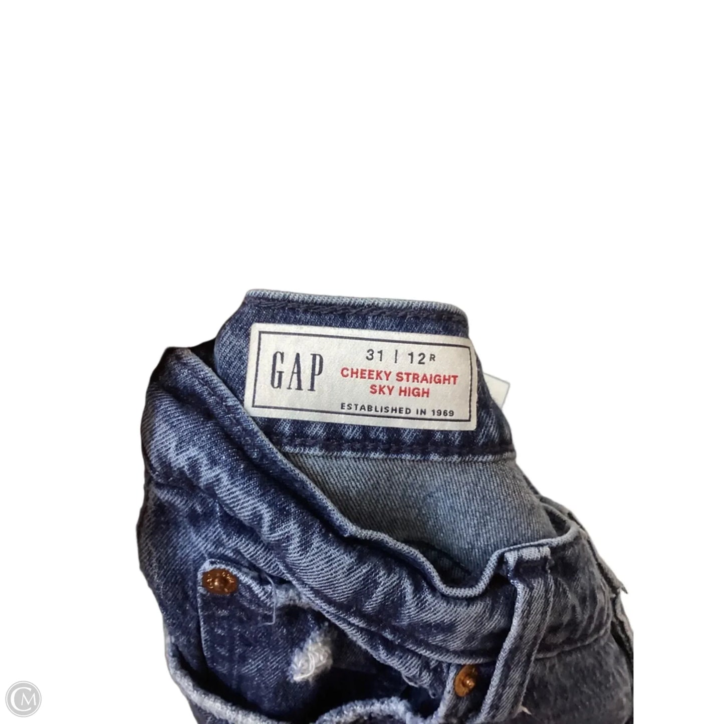 Jeans Straight By Gap In Blue Denim, Size: 12