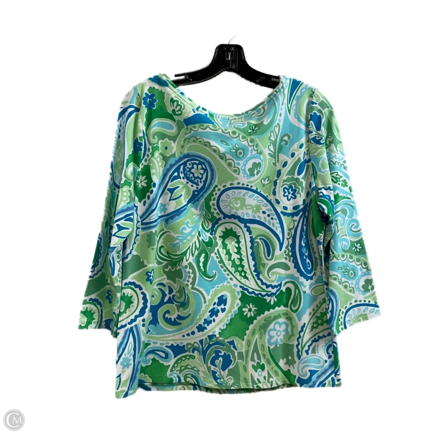 Top Long Sleeve By Talbots In Blue & Green, Size: L