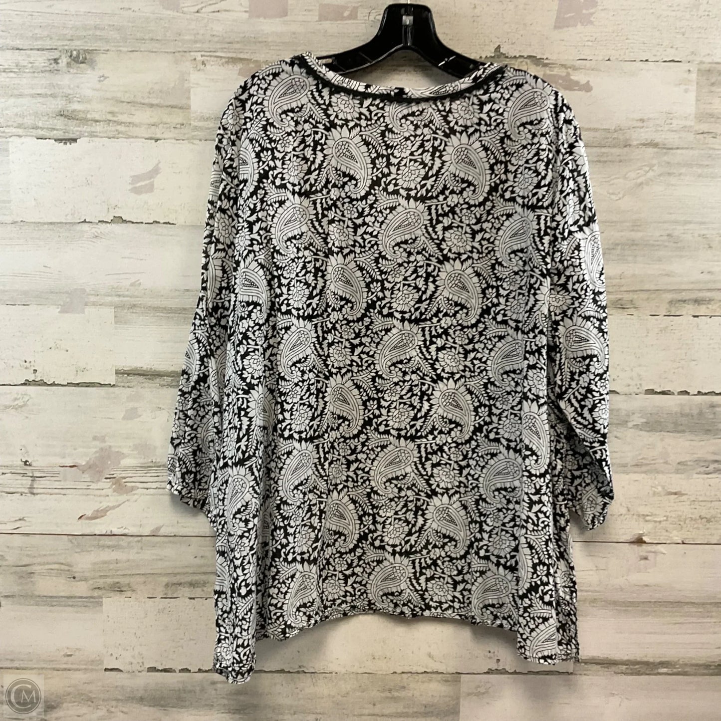 Top Long Sleeve By Talbots In Black & White, Size: 3x