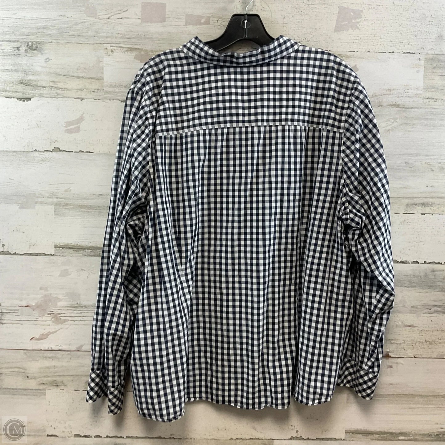 Blouse Long Sleeve By Talbots In Blue & White, Size: 3x