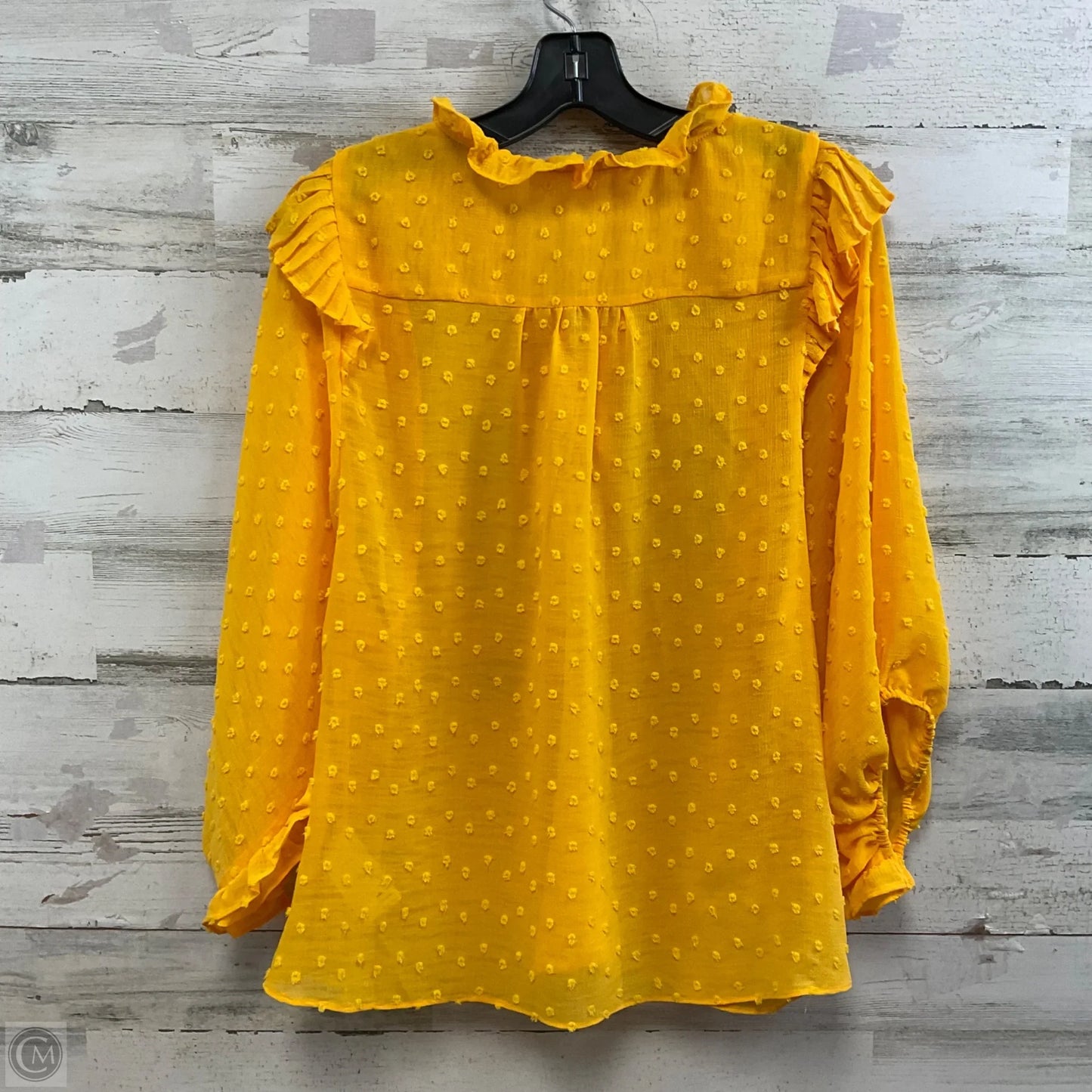 Blouse Long Sleeve By Anthropologie In Yellow, Size: M