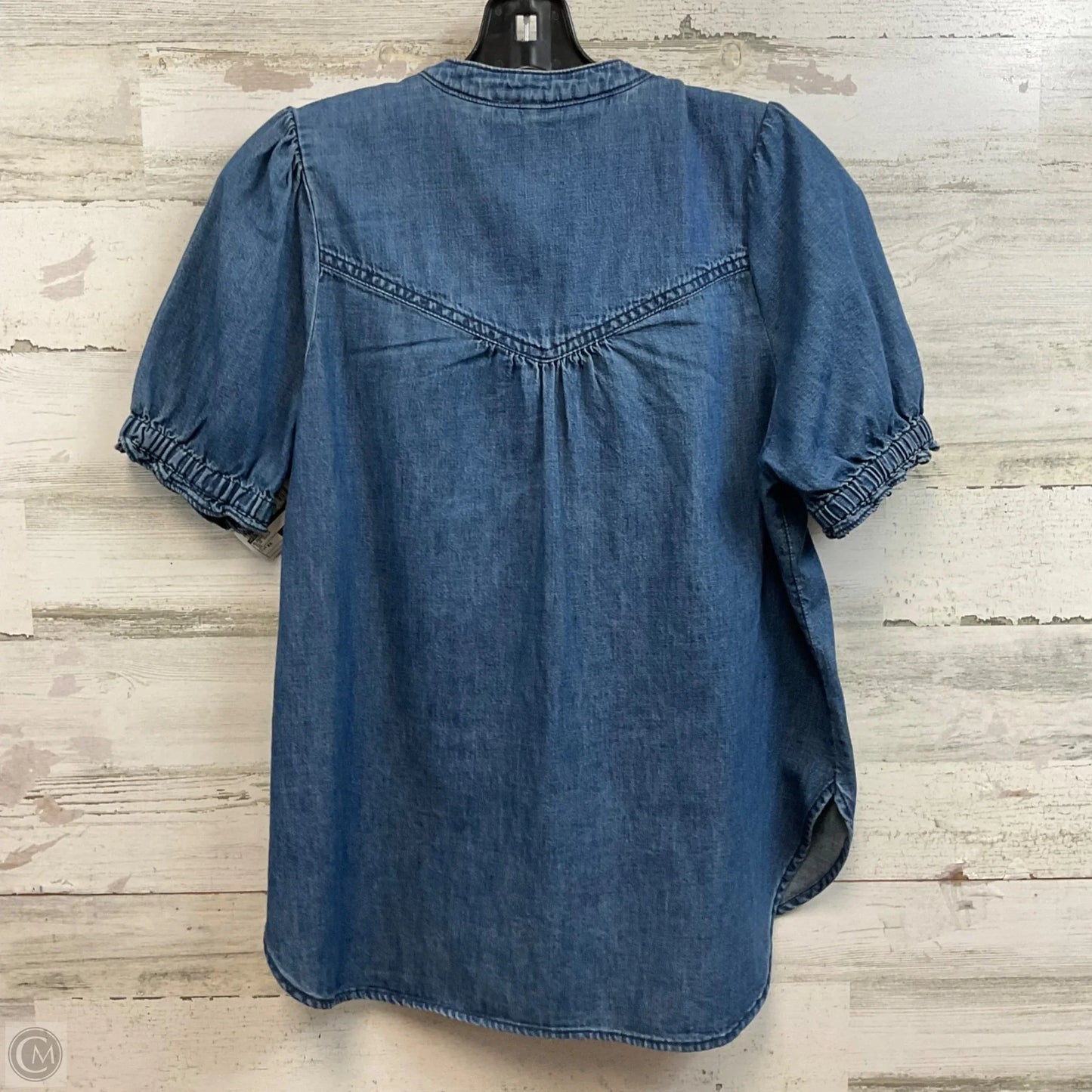 Blouse Short Sleeve By Pilcro In Blue Denim, Size: Xs