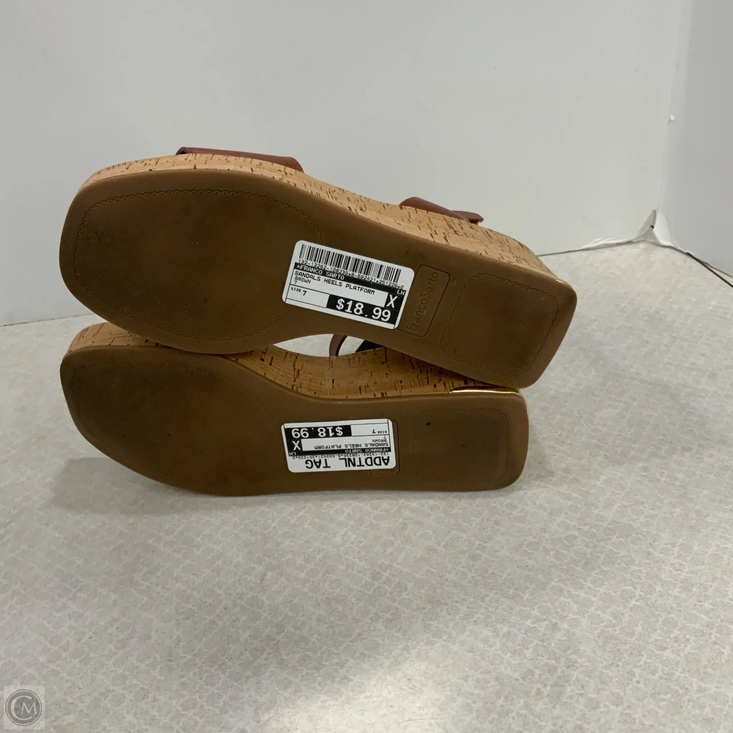 Sandals Heels Platform By Franco Sarto In Brown, Size: 7