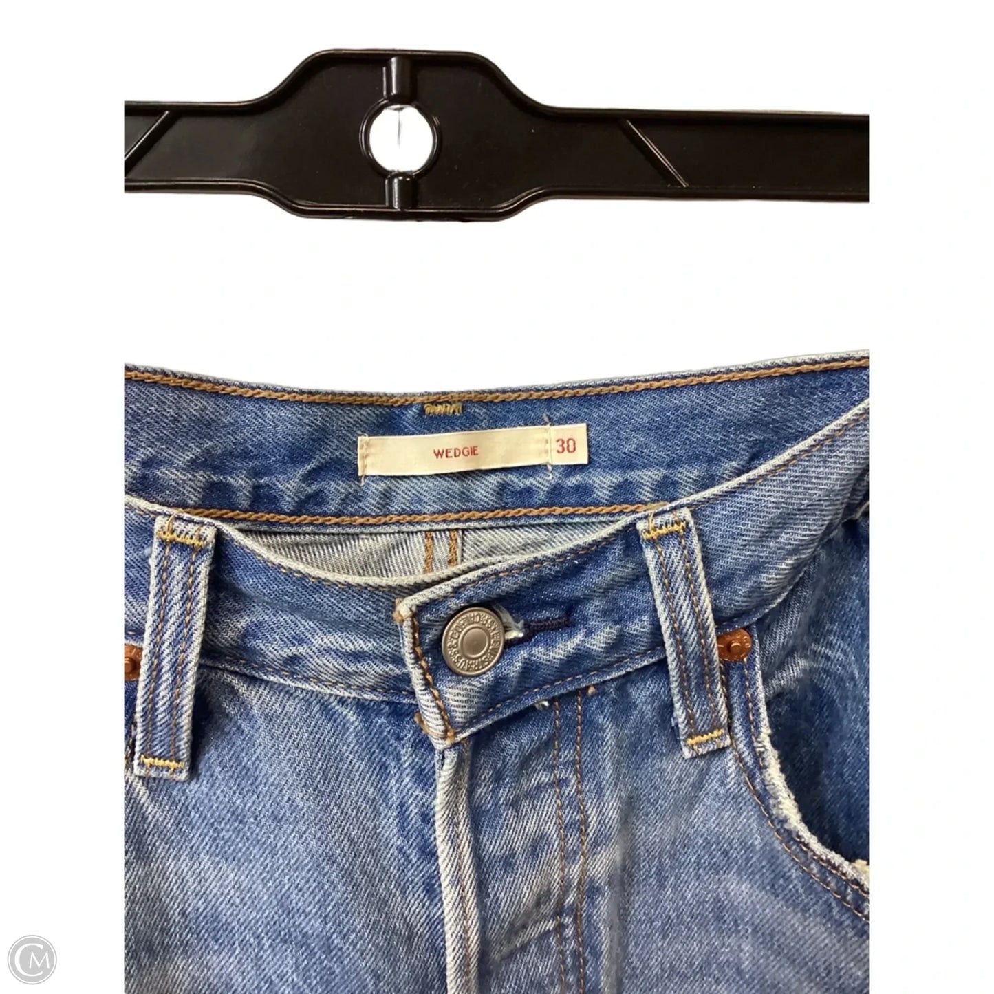Jeans Straight By Levis In Blue Denim, Size: 10