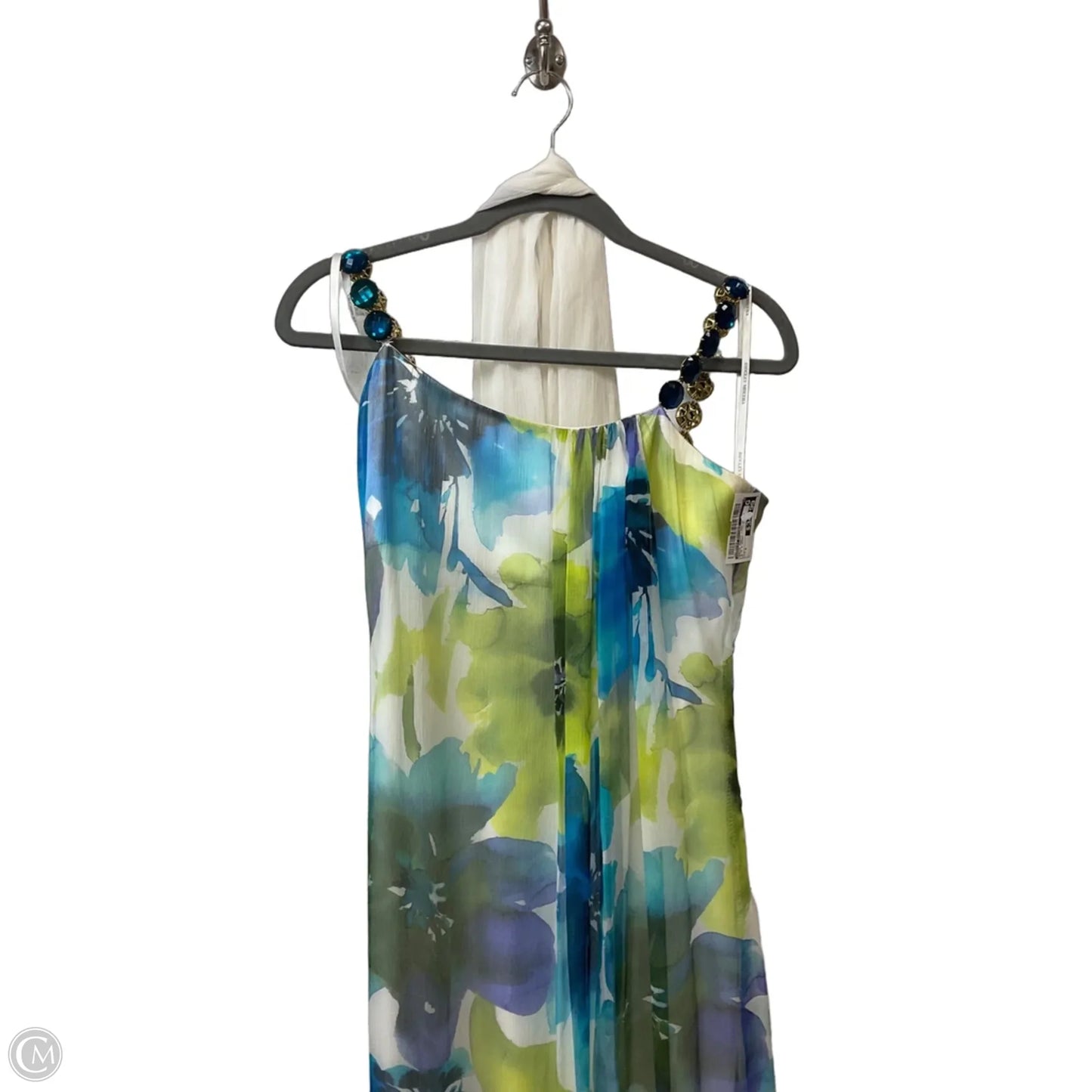 Dress Party Long By Badgley Mischka In Blue & Green, Size: S