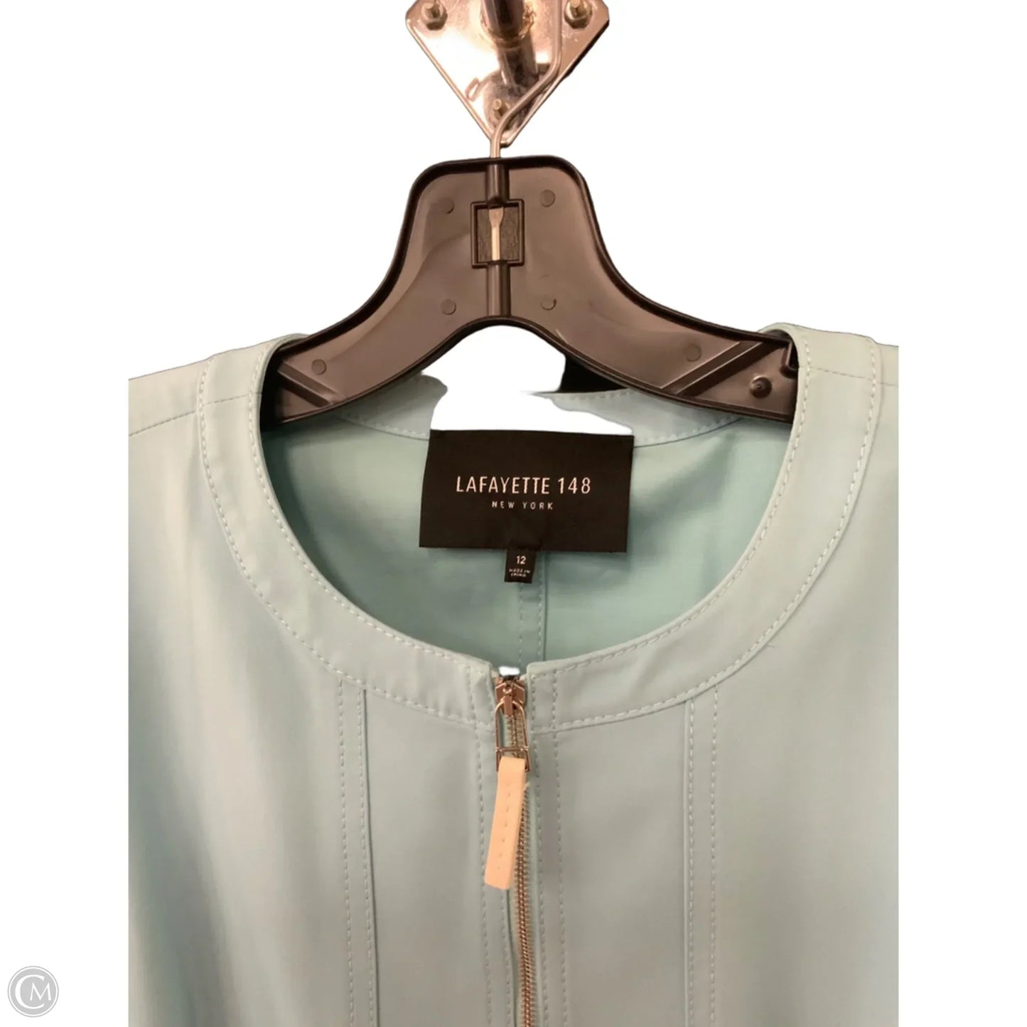 Jacket Designer By Lafayette 148 In Blue, Size: L