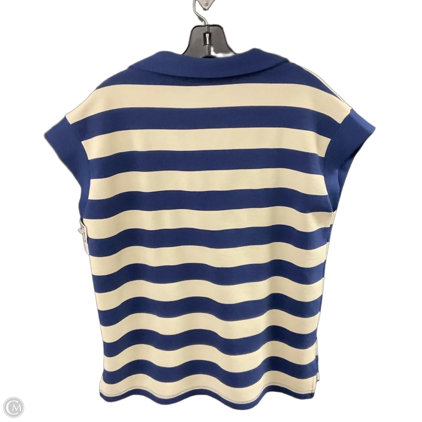 Top Short Sleeve By Entro In Blue & Cream, Size: M