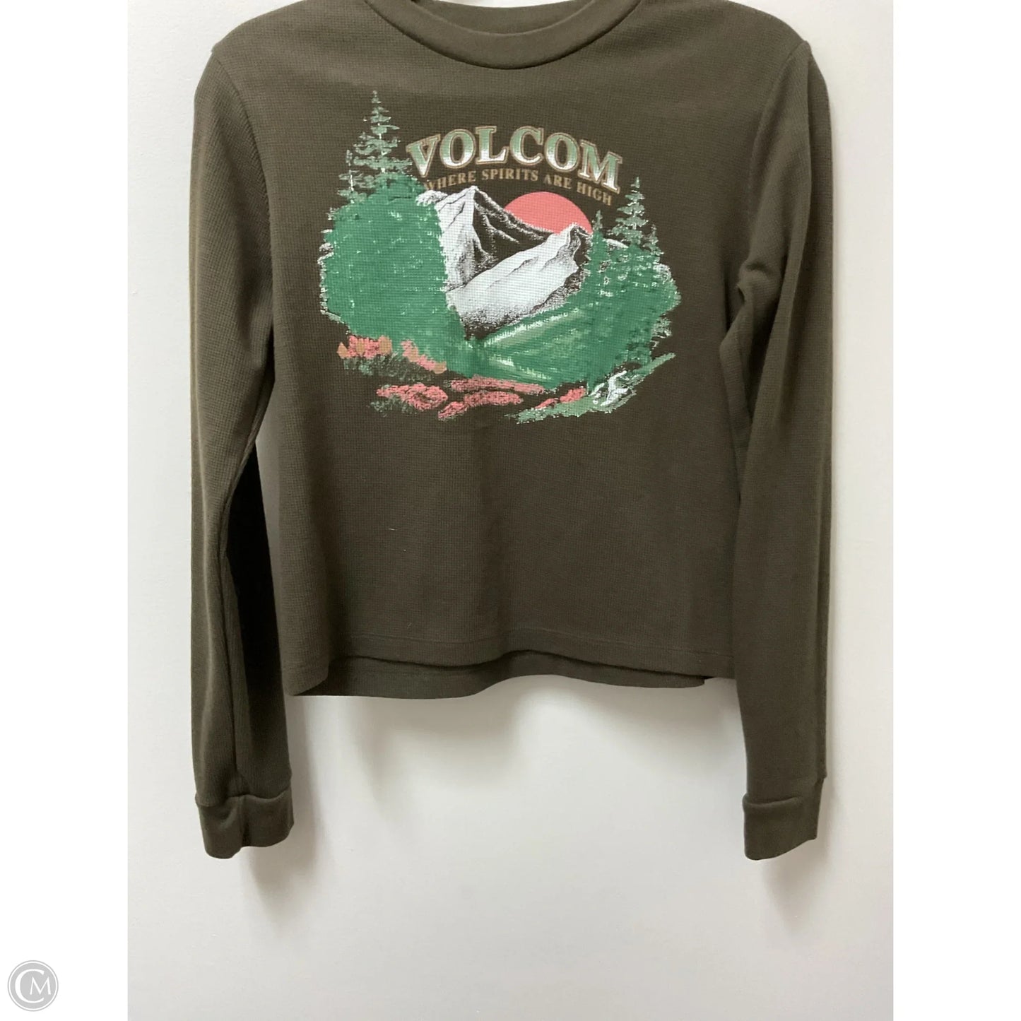 Top Long Sleeve By Volcom In Brown, Size: Xs