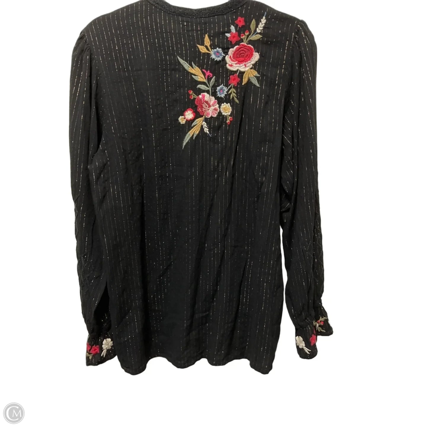 Top Long Sleeve Designer By Johnny Was In Black, Size: L