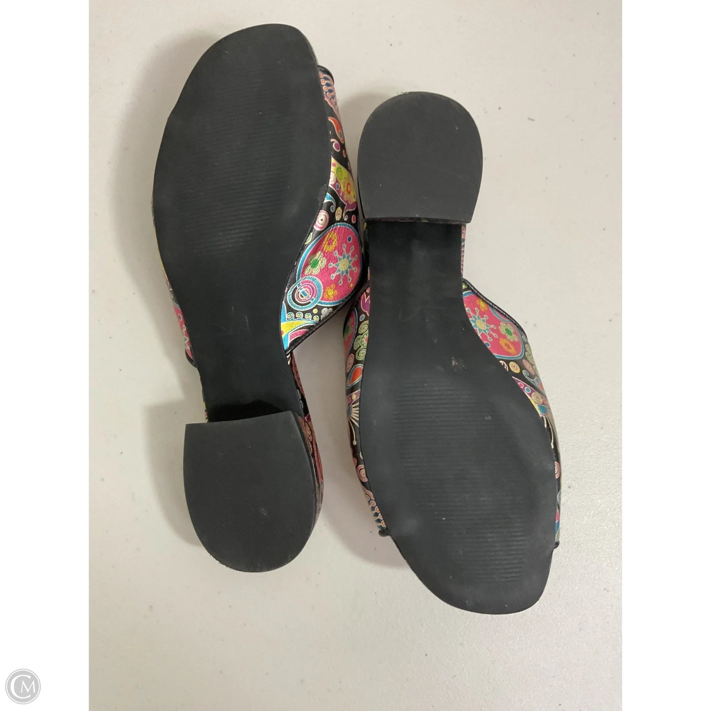 Sandals Heels Block By Clothes Mentor In Multi-colored, Size: 8.5