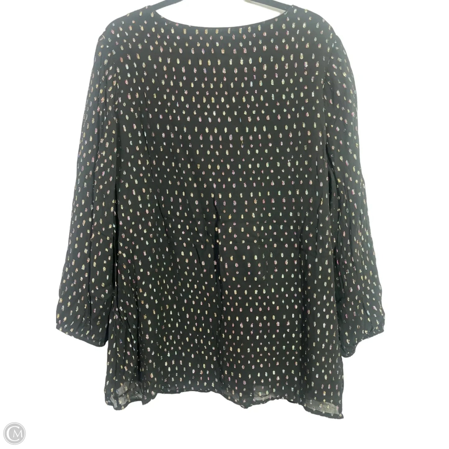 Blouse Long Sleeve By Soft Surroundings In Black & Purple, Size: 1x