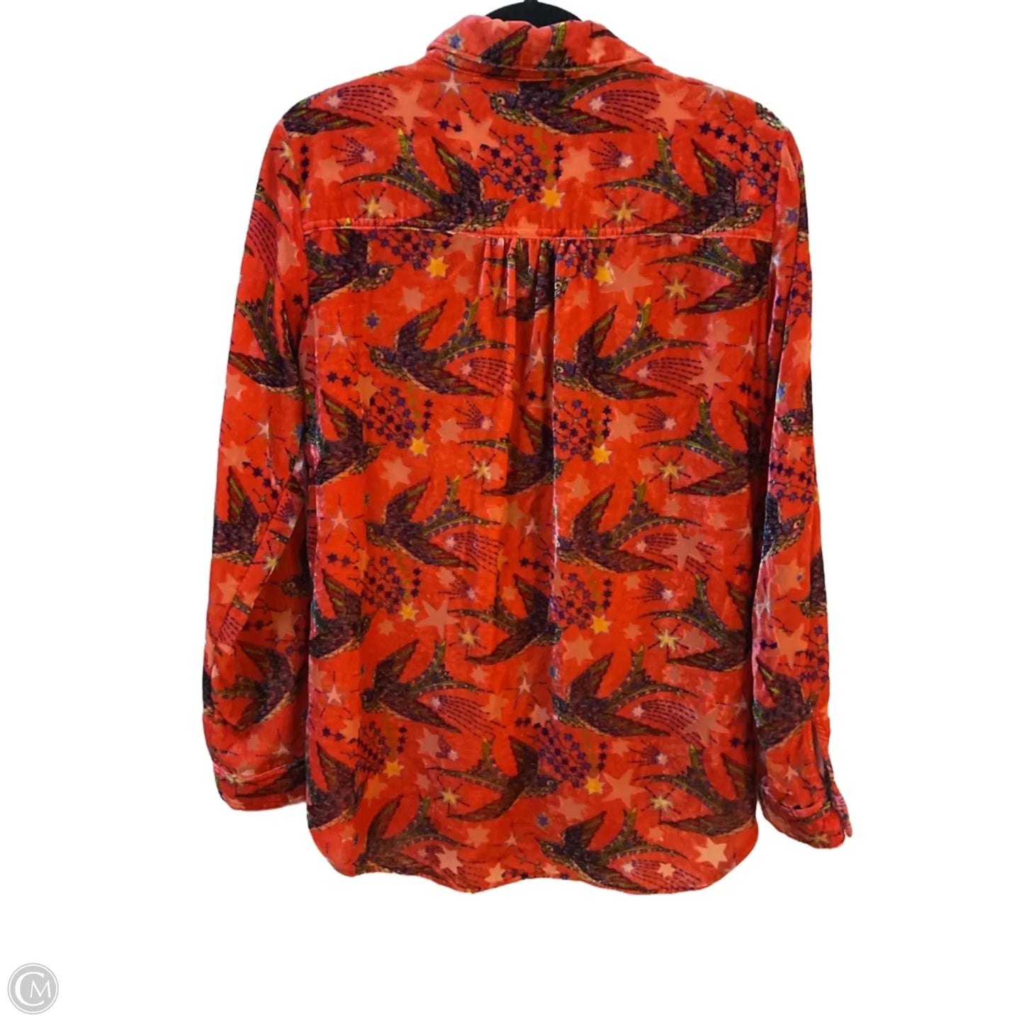 Blouse Long Sleeve By Maeve In Orange & Purple, Size: 10