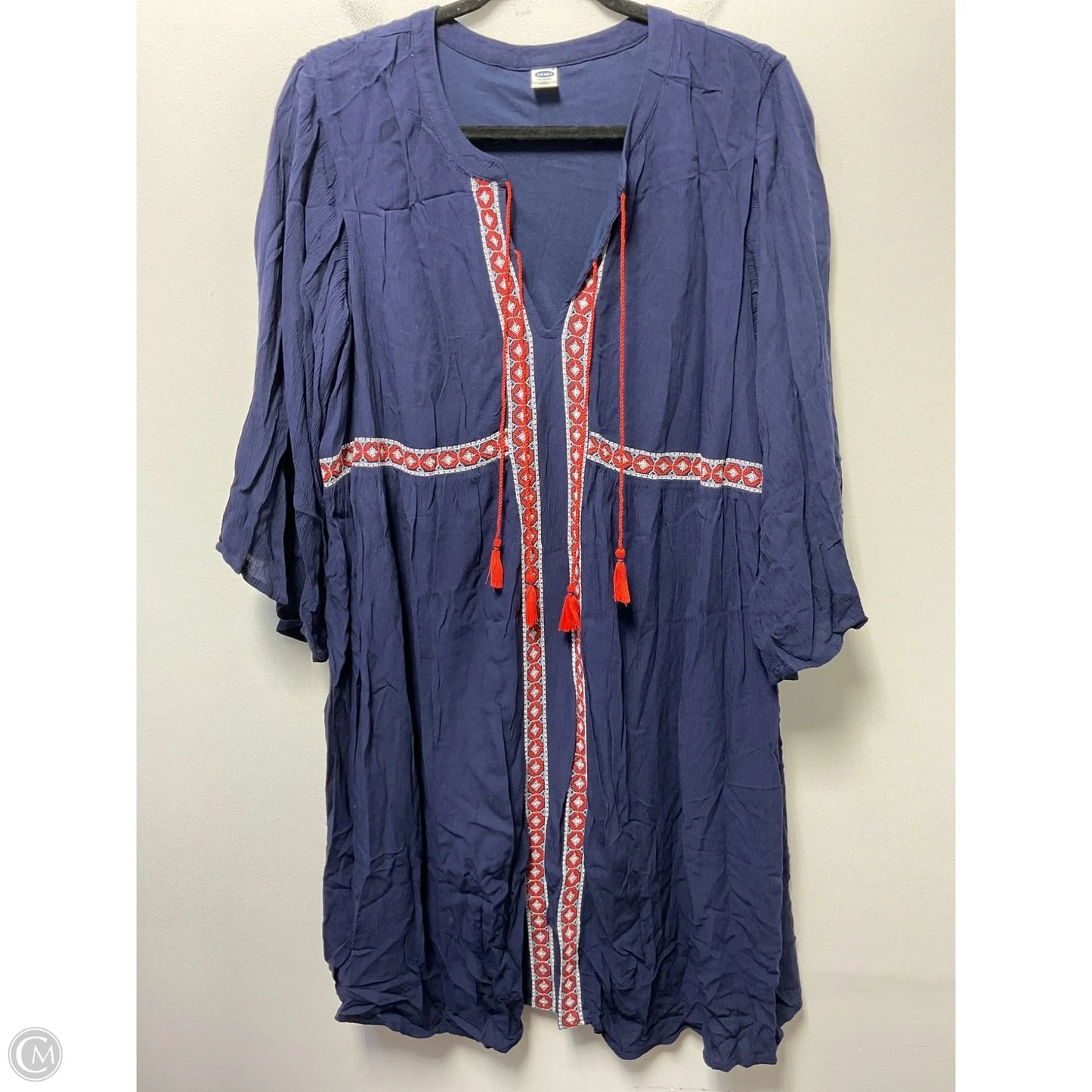 Dress Casual Midi By Old Navy In Blue & Red, Size: Xl