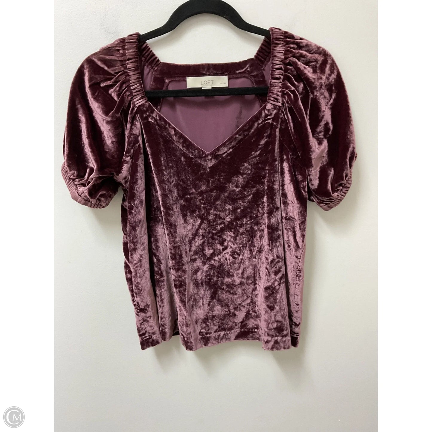 Top Short Sleeve By Loft In Mauve, Size: Xsp
