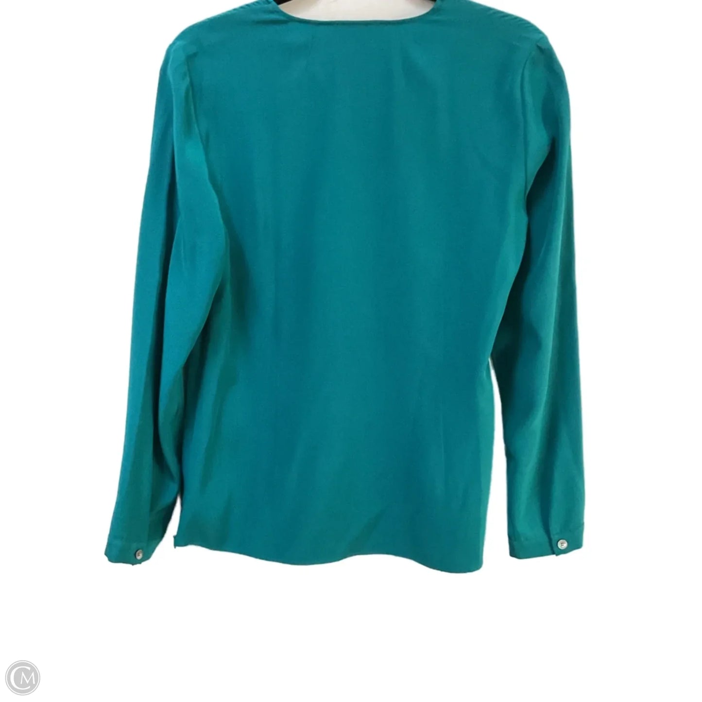 Top Long Sleeve Designer By Lafayette 148 In Teal, Size: S