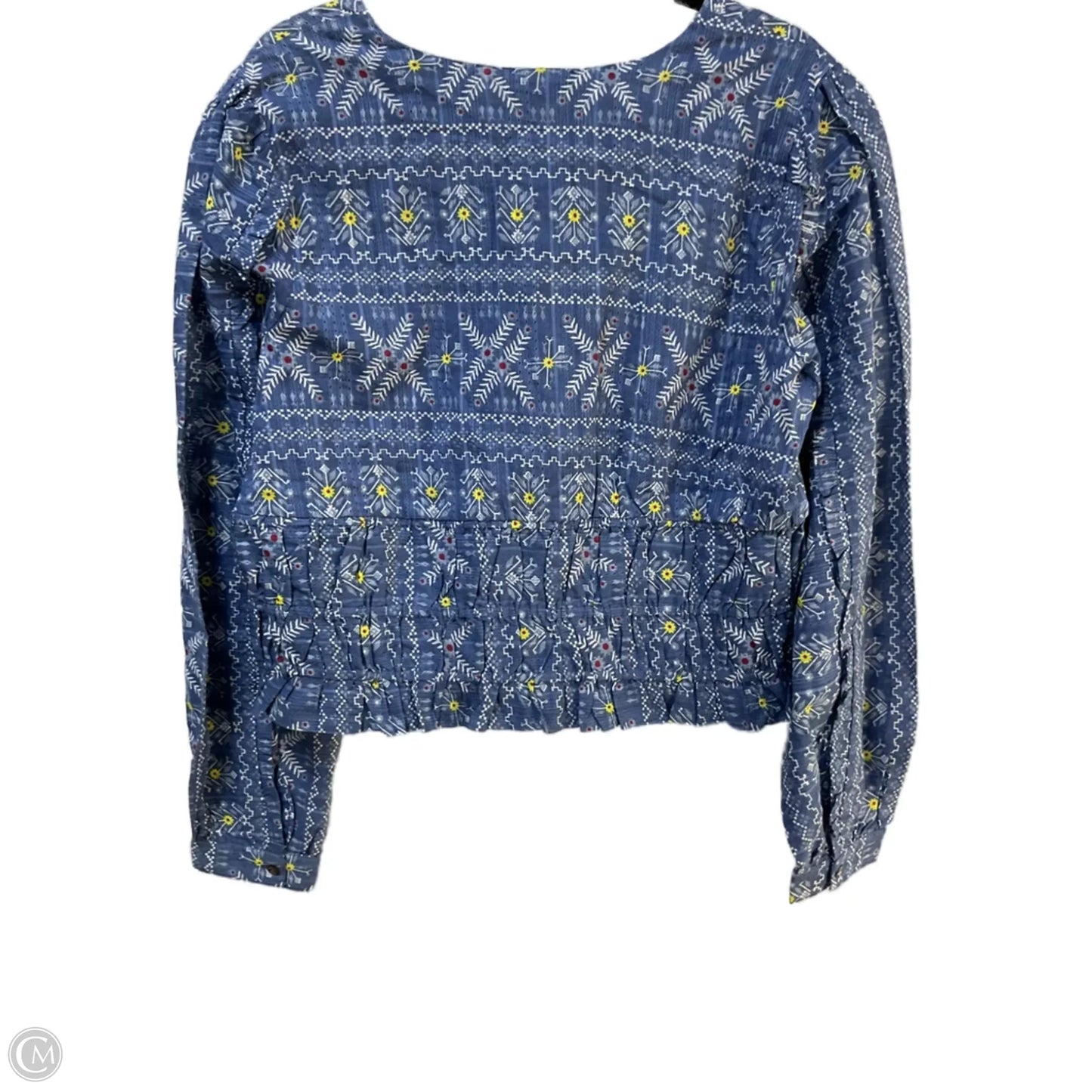 Top Long Sleeve By Cma In Blue & White, Size: L