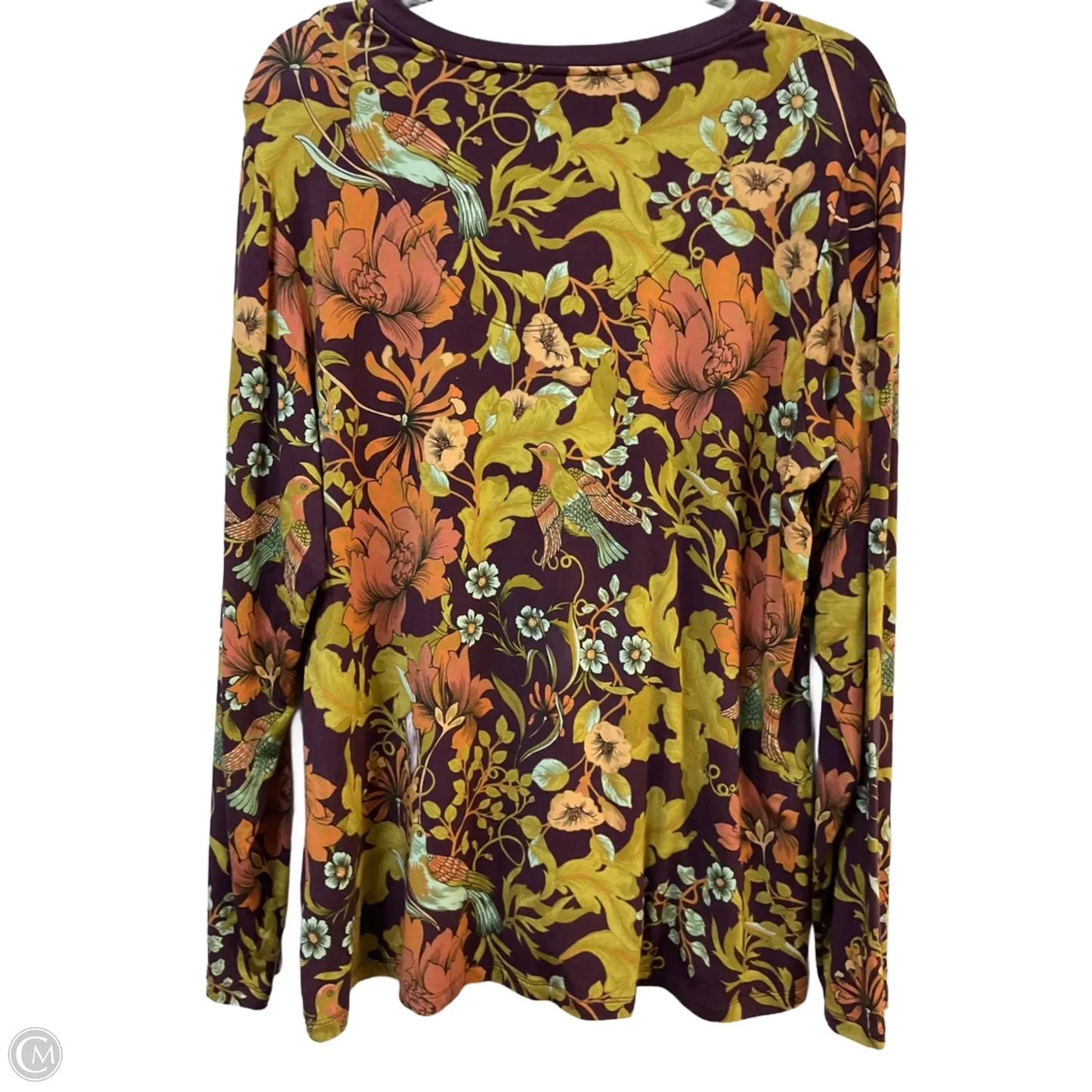 Top Long Sleeve By Johnny Was In Orange & Purple, Size: Xl