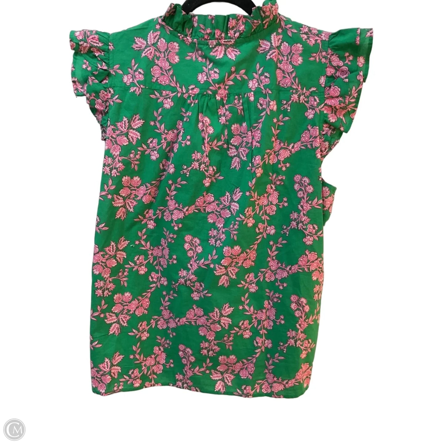 Top Short Sleeve By J. Crew In Green & Pink, Size: M