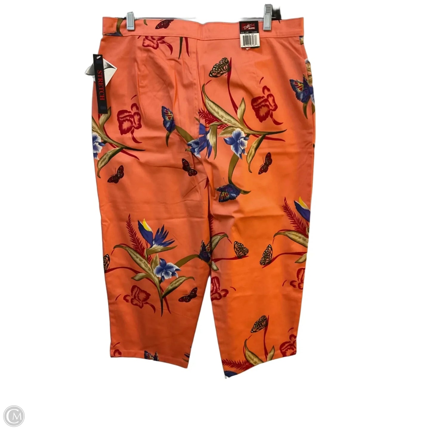 Capris By Bill Blass In Tropical Print, Size: 14p
