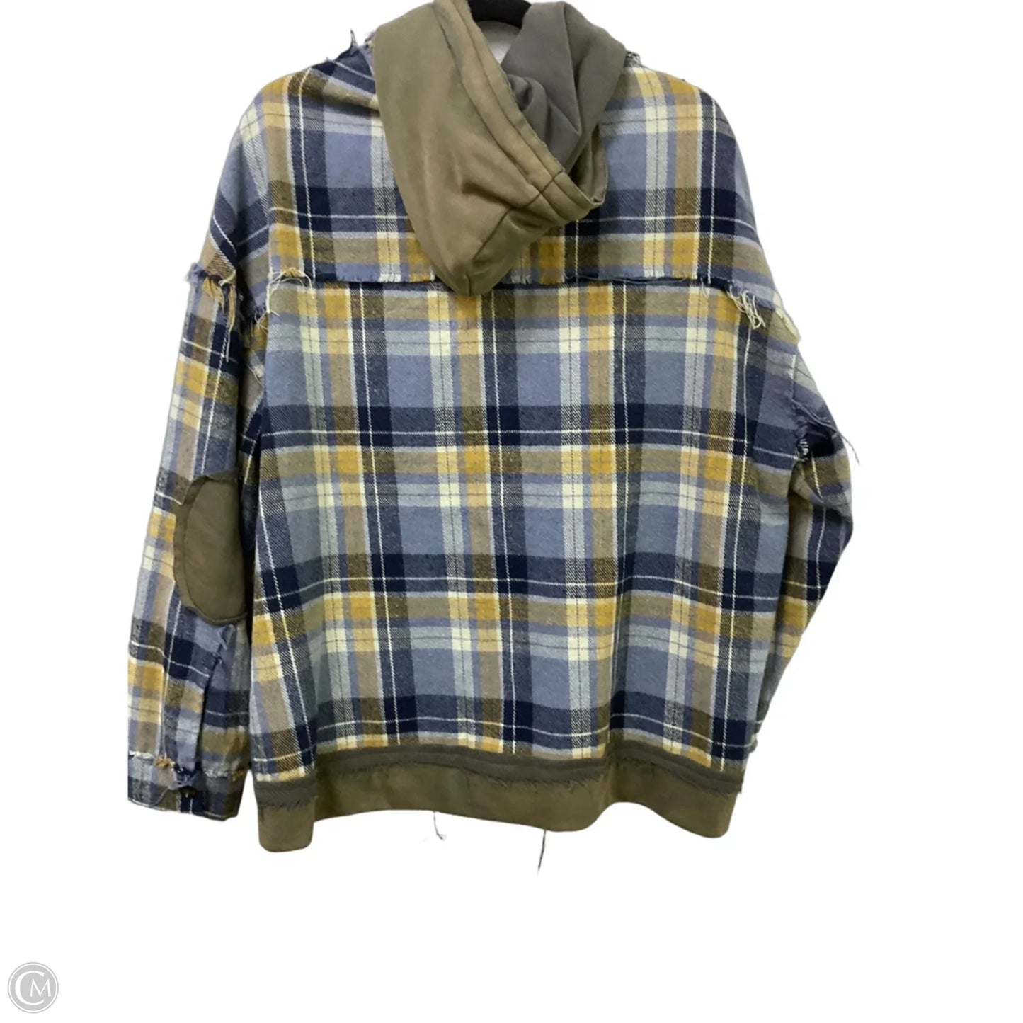 Jacket Shirt By Pol In Plaid Pattern, Size: S