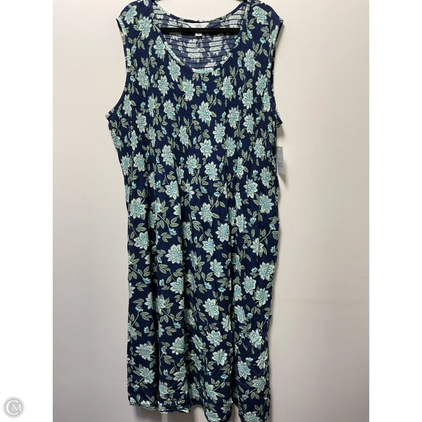 Dress Casual Midi By Croft And Barrow In Navy, Size: 3x