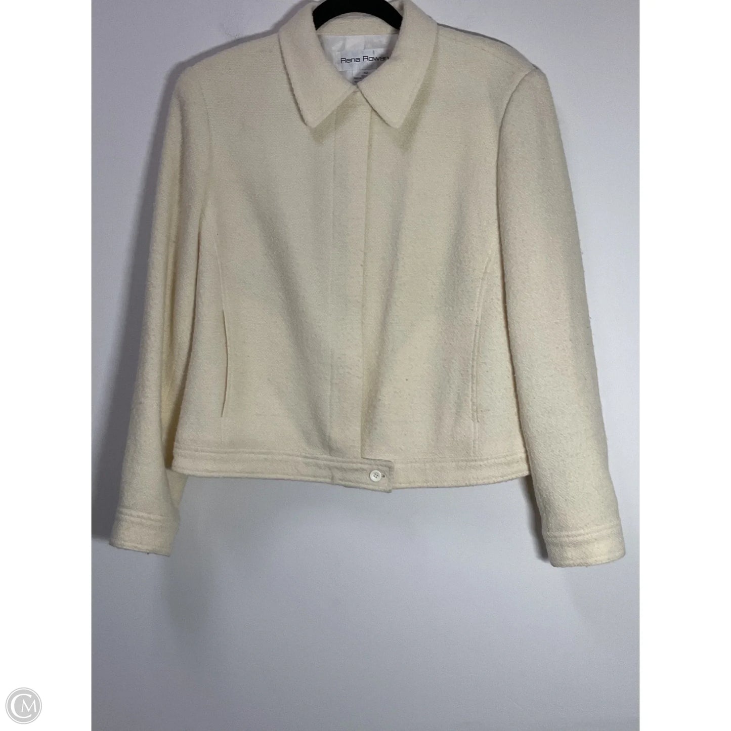 Jacket Shirt By Rena Rowan In Cream, Size: L