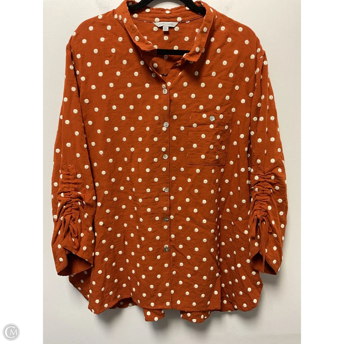 Top Long Sleeve By John Mark In Copper, Size: 2x